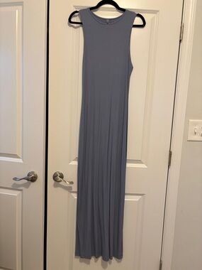SKIMS Sleeveless Maxi Dress in Dusty Blue